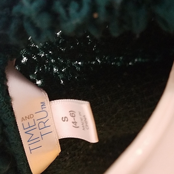 Kitty Cat Kitten Green Sequin Sweater Size Small 4-6 Soft Fuzzy Warm - Picture 4 of 5